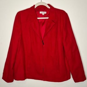Studio Works • 16P • Red Faux Suede zip up jacket